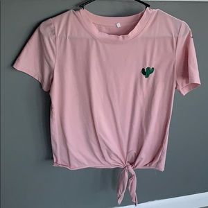 Blush tie t-shirt